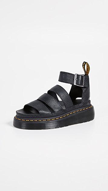 DR. MARTENS Womens Clarissa Ii Quad Leather Platform Sandals In Black