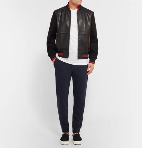 LANVIN Cap-toe Suede And Patent-leather Sneakers In Blue