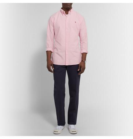 POLO RALPH LAUREN Slim-fit Cotton Oxford Shirt In Pink