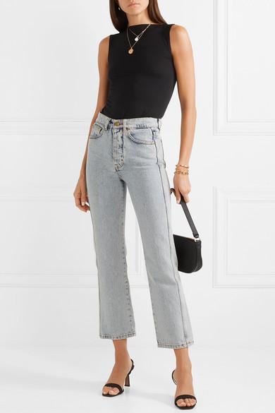 WOLFORD Women's 7005 Black Aurora Crewneck Stretch-jersey