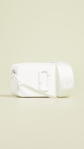 MARC JACOBS 'the Snapshot' Black Shoulder Bag With Metal Logo At The Front