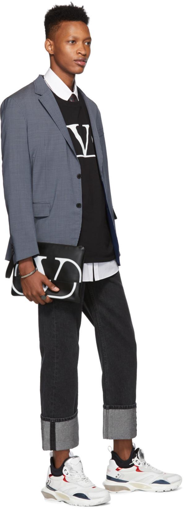 VALENTINO GARAVANI Bounce Suede-trimmed Leather, Mesh And Neoprene Sneakers In Dirty White