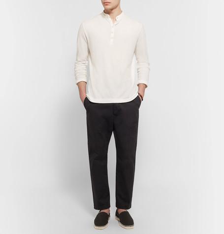 RAG & BONE Classic Slubbed Cotton-jersey Henley T-shirt In White