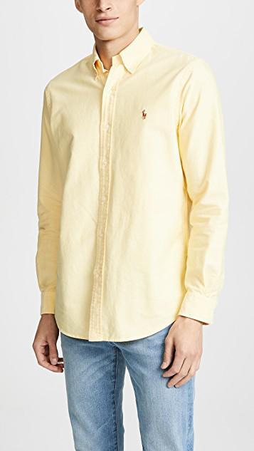 POLO RALPH LAUREN Polo Pony Embroidered Oxford Shirt In Yellow