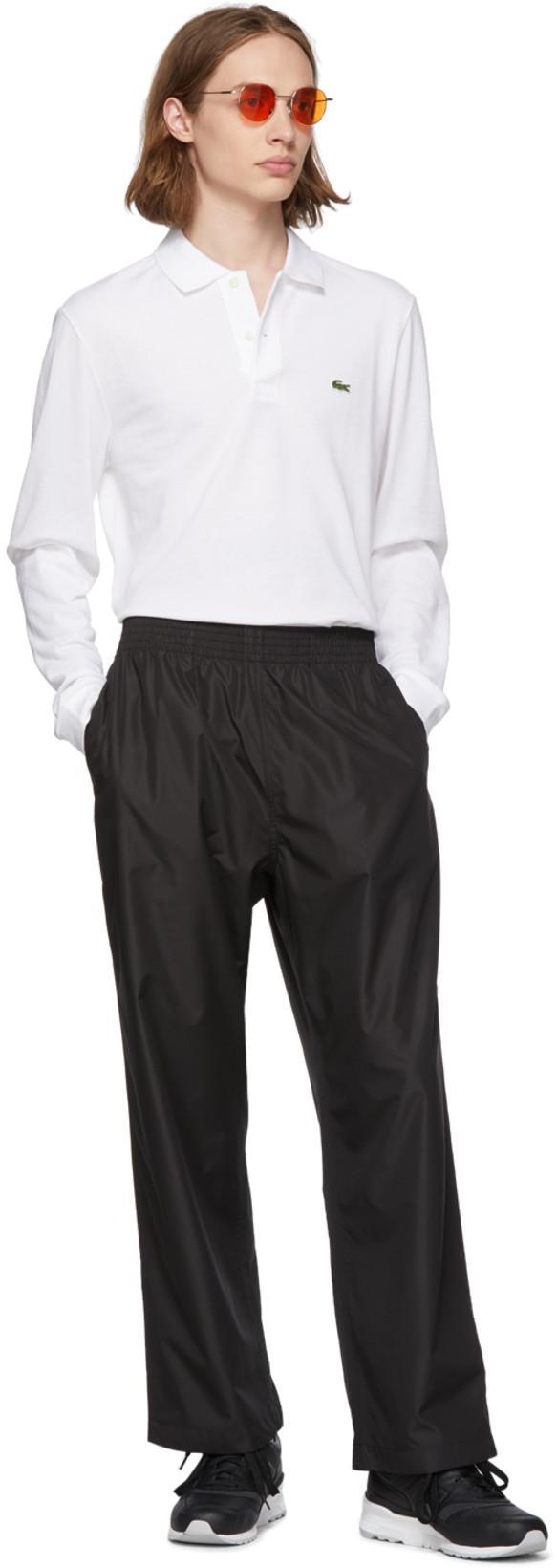 LACOSTE Loose Fit Pique Polo Shirt In White