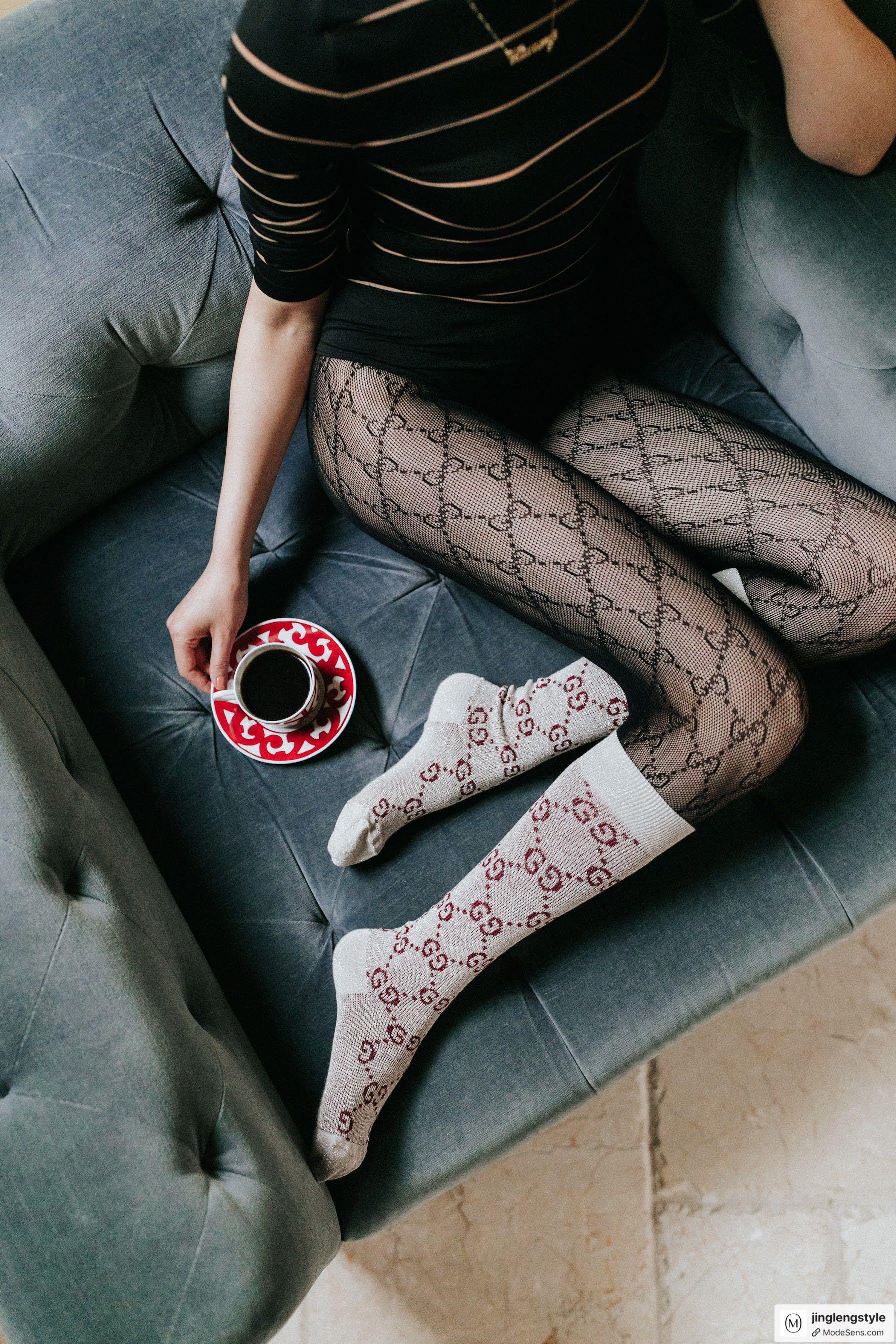 GUCCI Black Gg Supreme Tights