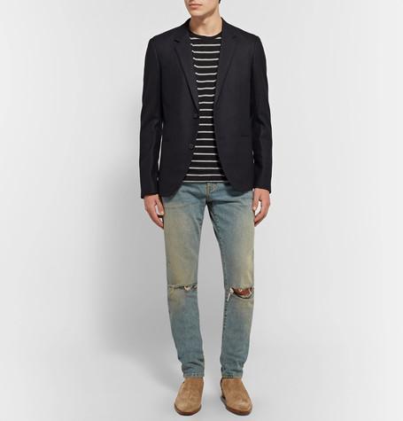 SAINT LAURENT Suede Chelsea Boots - Tan