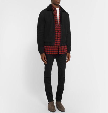 SAINT LAURENT Wyatt Suede Chelsea Boots In Grey