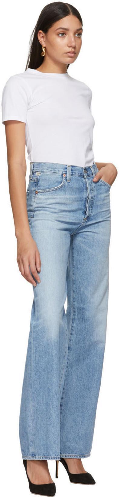 CITIZEN OF HUMANITY Annina High-rise Wide-leg Organic Jeans In Blue