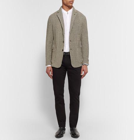 MONTBLANC Tweed-effect Reversible Belt In Black