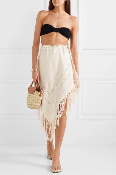 HUNZA G Black Stretch Nylon Jean Bikini In Multi