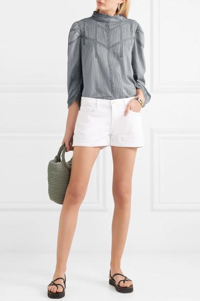 FRAME Le Super High Raw Fray Shorts Au Natural Clean In Off White
