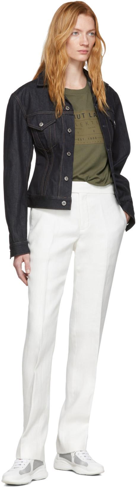 PRADA White Lace Up Sneakers In Multi