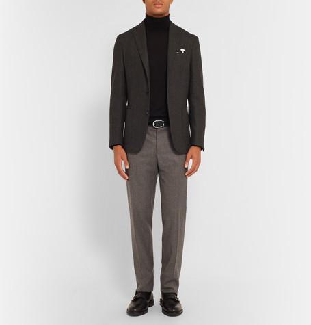 MONTBLANC Tweed-effect Reversible Belt In Black