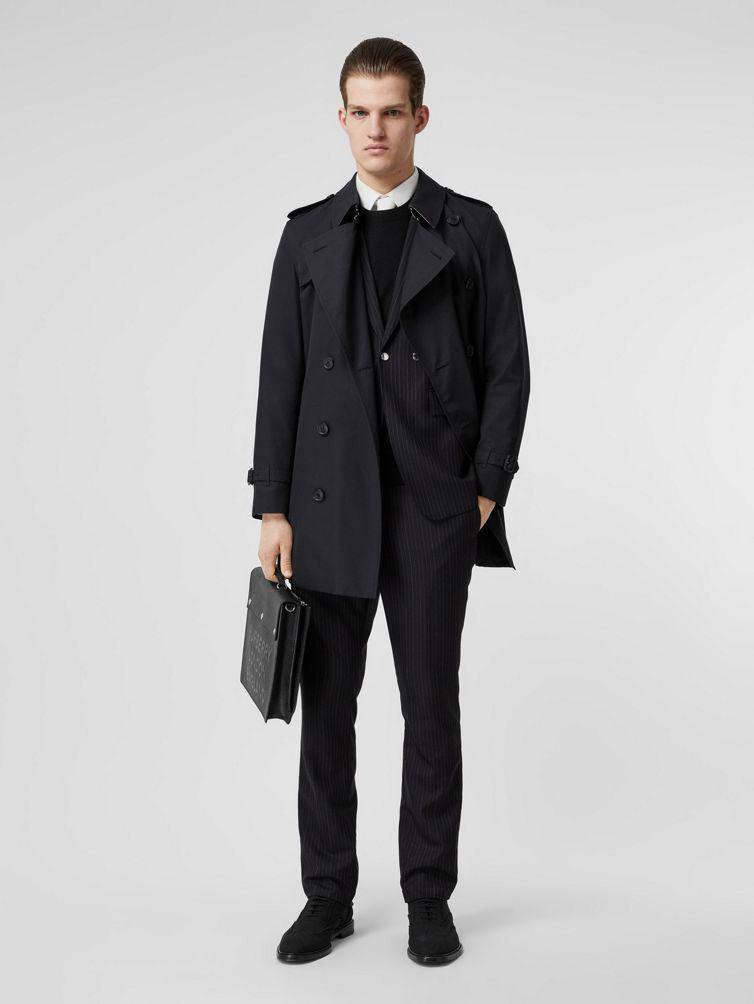 BURBERRY Black Chelsea Heritage Mid-length Trench Coat