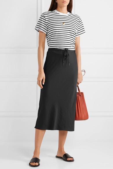 ATM ANTHONY THOMAS MELILLO Striped Crewneck Short-sleeve Jersey Boy Tee In Black White Stripe