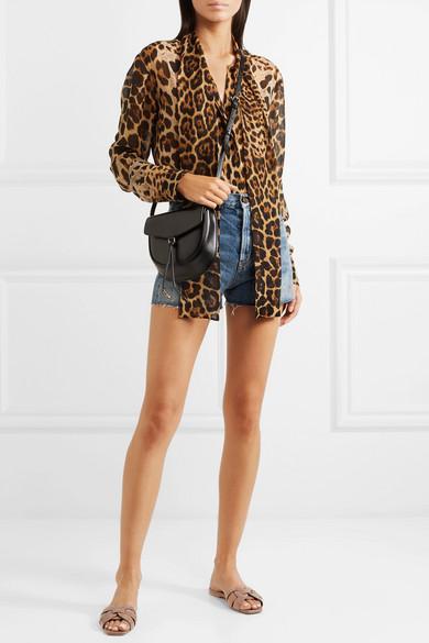 SAINT LAURENT Nu Pieds Woven Patent-leather Slides In Neutrals