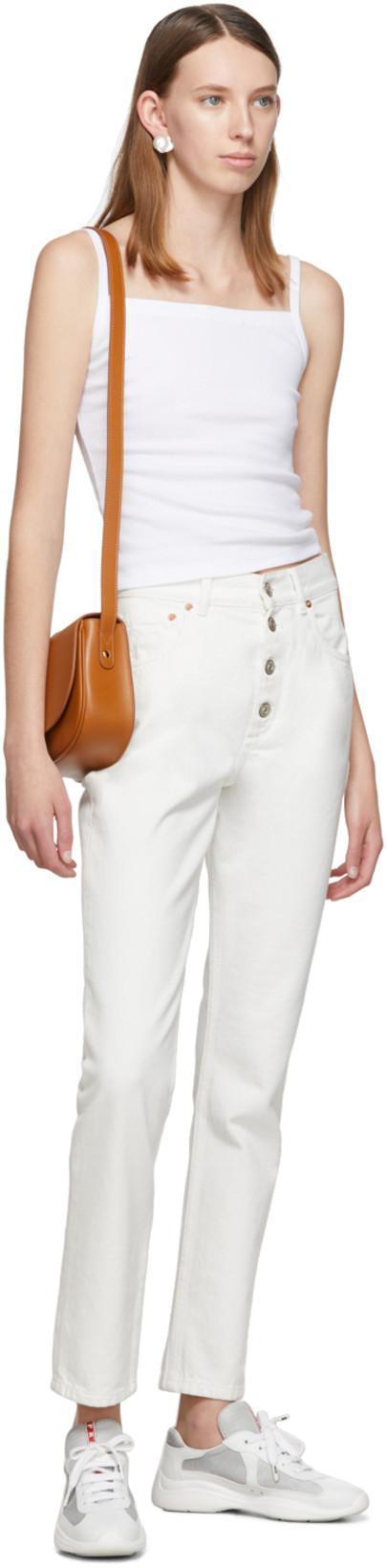 PRADA White Lace Up Sneakers In Multi