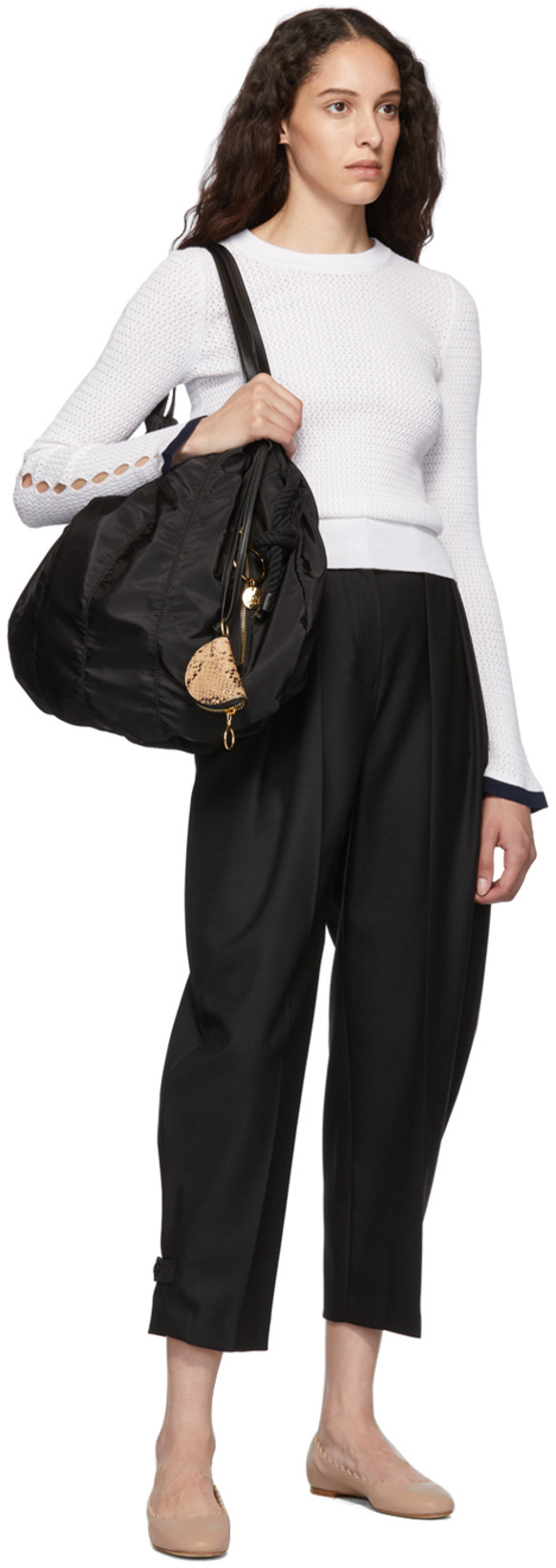 CHLOÉ Chloe Lauren Scalloped Leather Ballerina Flat In Purple