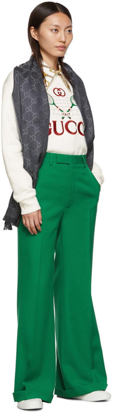 GUCCI Gg Jacquard Pattern Knitted Scarf Women In Brown