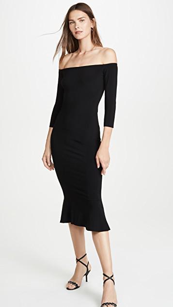 NORMA KAMALI Norma Kulture Off The Shoulder Fishtail Gown In Black