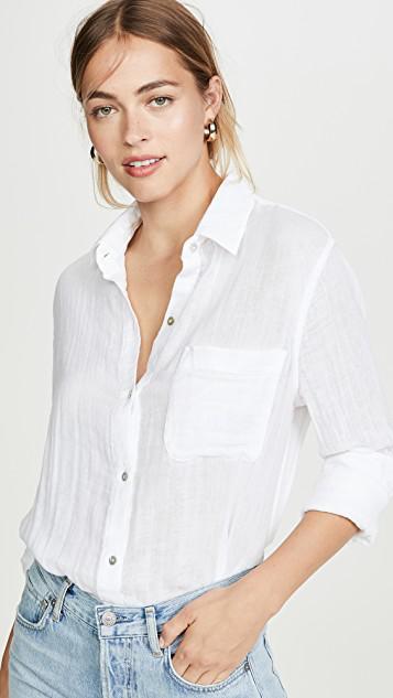 RAILS Ellis Button-down Long-sleeve Solid Shirt In White