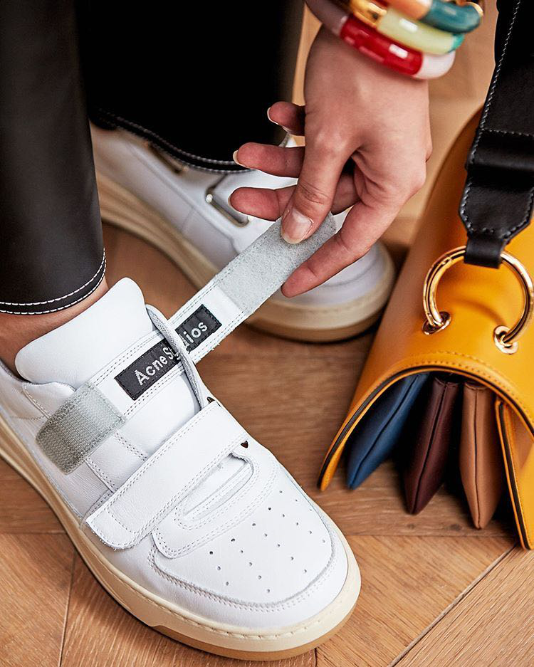 ACNE STUDIOS 20mm Steffey Leather Low Top Sneakers In White