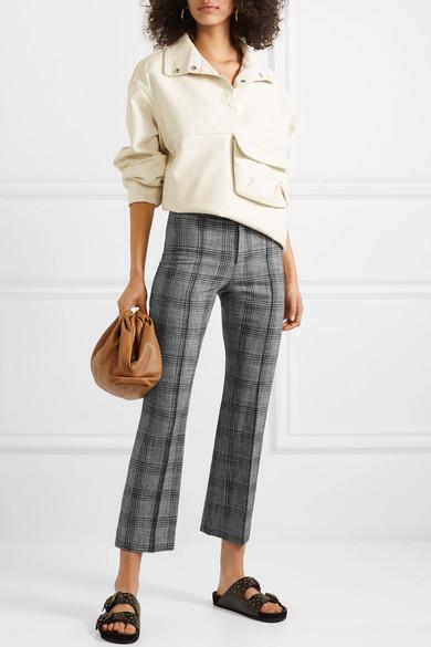 ISABEL MARANT Derys Checked Cotton-blend Straight-leg Pants In Black