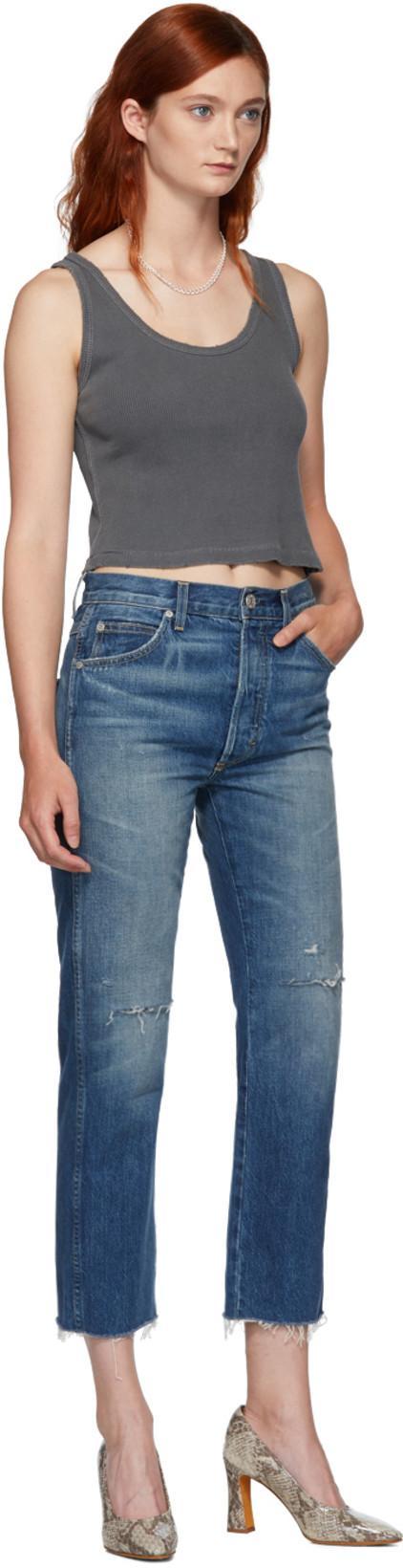 AMO Crop Rib Tank In 062 Fadedbl