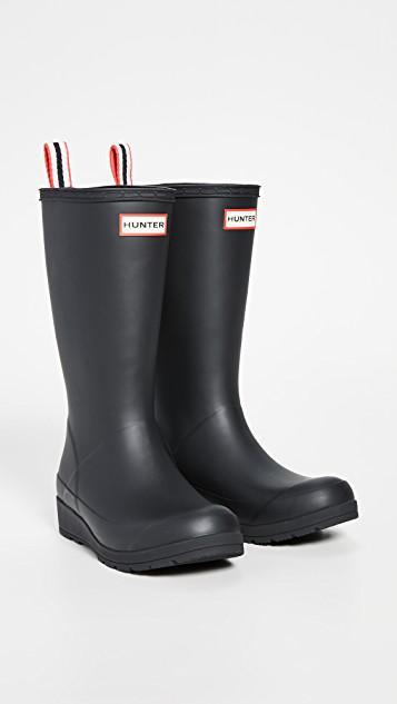 HUNTER Original Play Tall Waterproof Rain Boot In Black