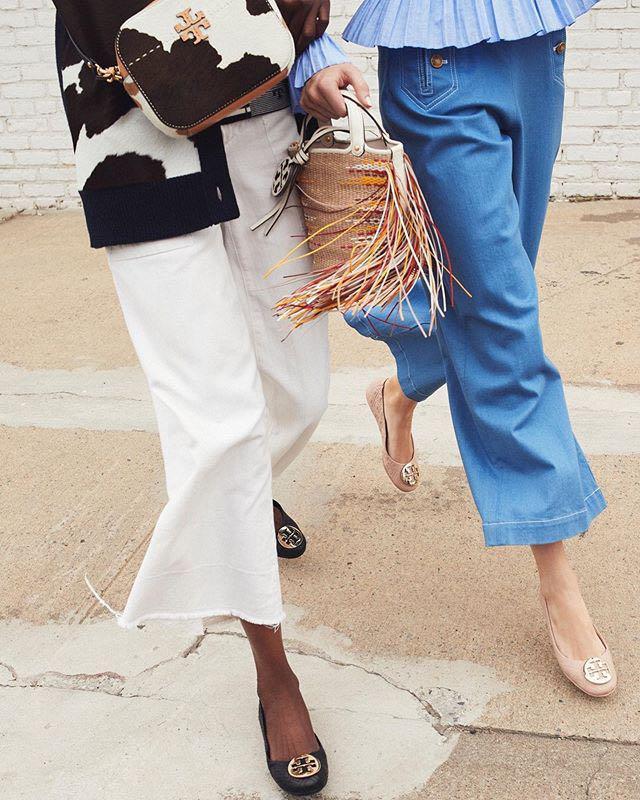 TORY BURCH Minnie Travel Ballet With Metal Logo In Black