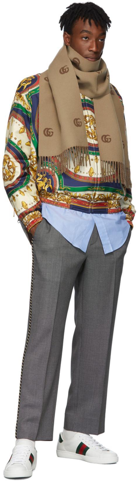 GUCCI Ace Leather Sneakers With Lateral Web Band In White