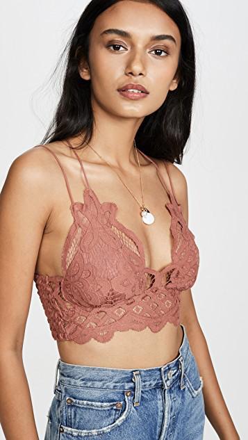 FREE PEOPLE Adella Longline Lace Bralette In Pink Petal In Neutral