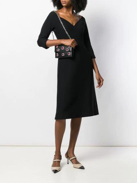 PRADA Mid-length V-neck Dress In Black