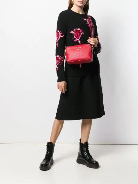 PRADA Mid-length V-neck Dress In Black