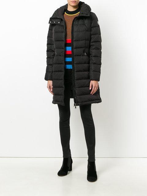 MONCLER Black Flammette Down Jacket In Nylon Technique