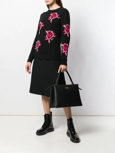 PRADA Mid-length V-neck Dress In Black