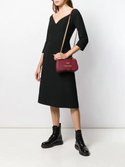 PRADA Mid-length V-neck Dress In Black