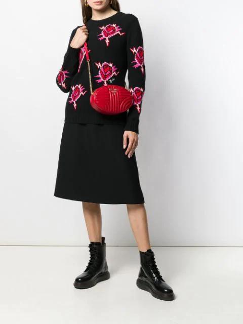 PRADA Mid-length V-neck Dress In Black