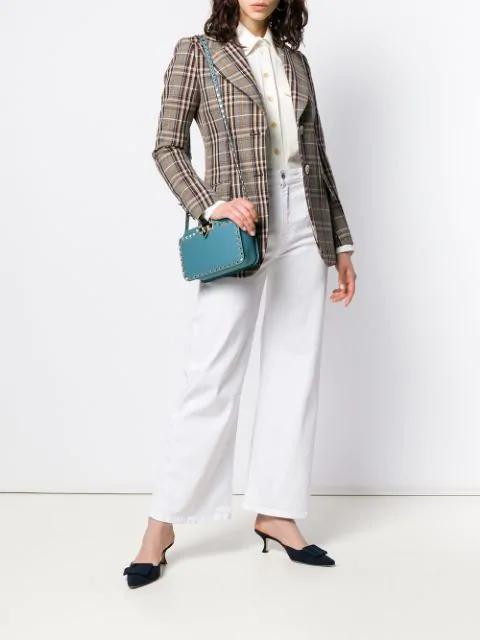 MANOLO BLAHNIK Kitten Heel Mules In Navy Blue Suede