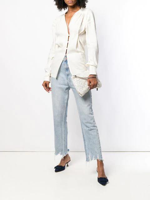 MANOLO BLAHNIK Kitten Heel Mules In Navy Blue Suede