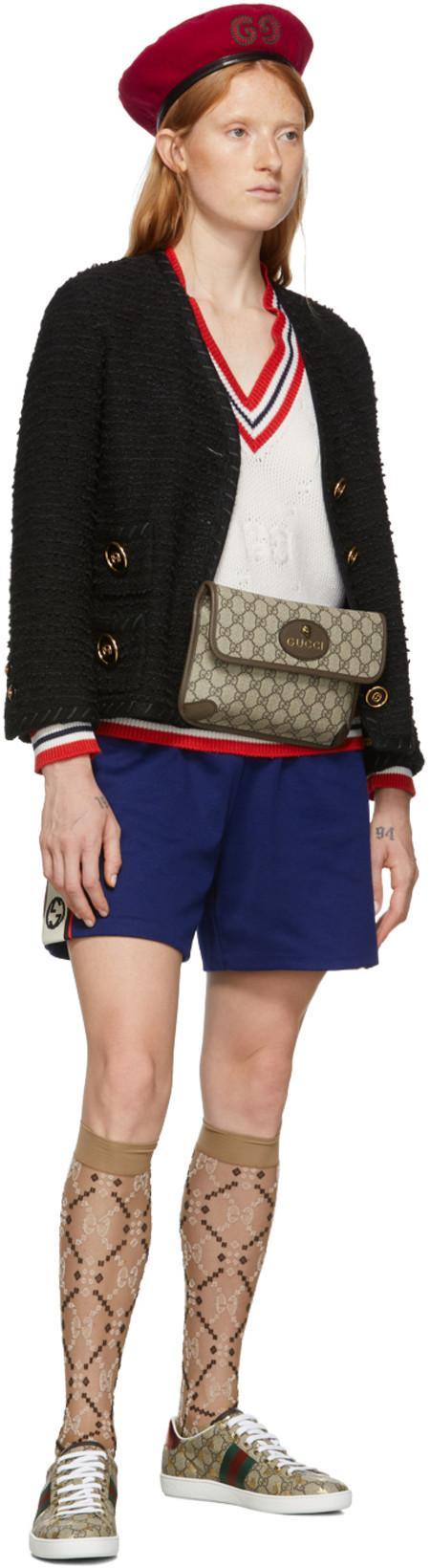 GUCCI Ace Gg Supreme Bee-print Monogrammed Sneakers In Beige