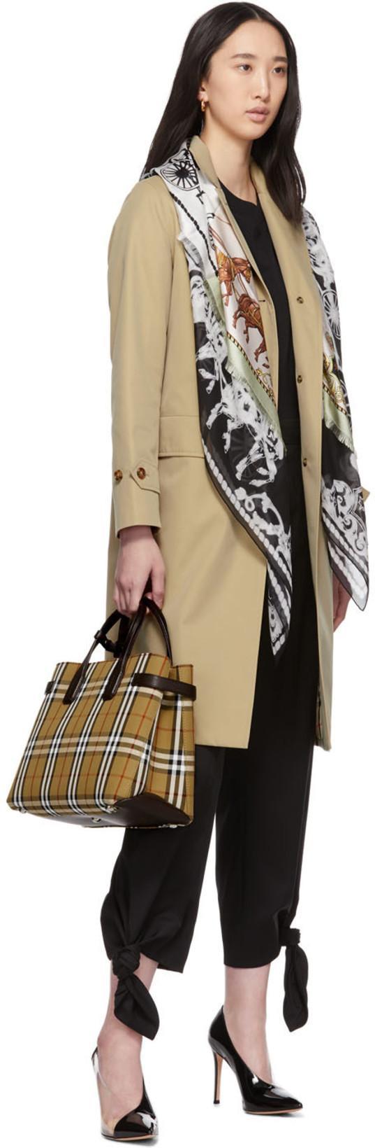 BURBERRY Black T-shirt With Check Pattern Sleeves Women