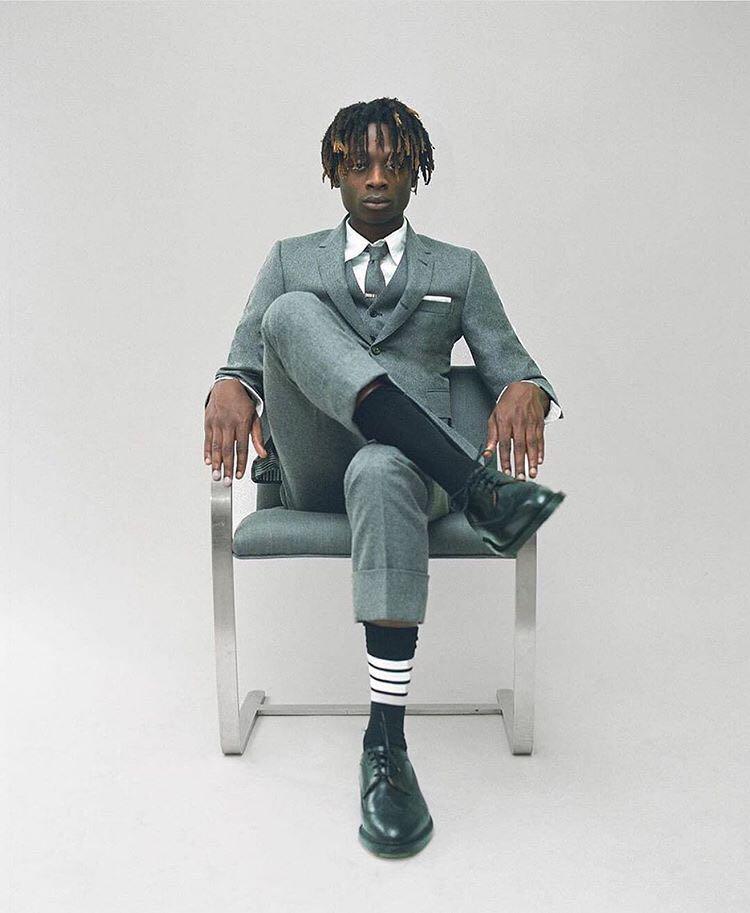 THOM BROWNE Classic Longwing Brogue In Black