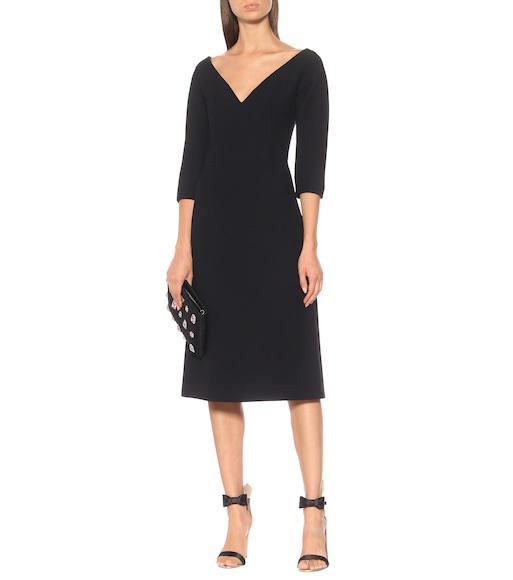 PRADA Mid-length V-neck Dress In Black