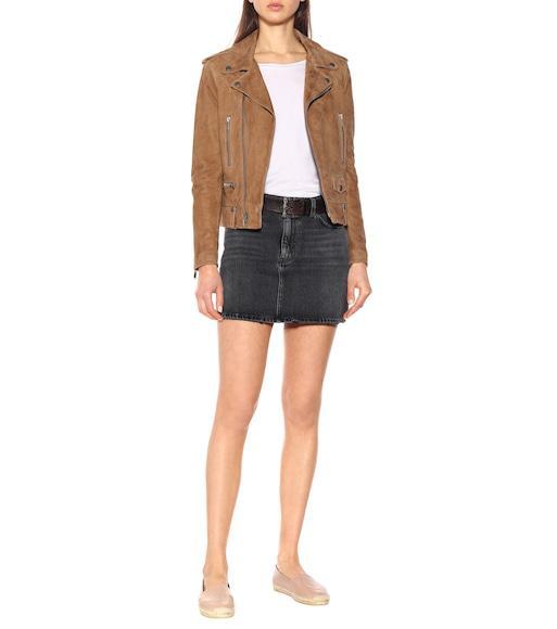 SAINT LAURENT Classic Logo-detail Leather Espadrilles In Nude