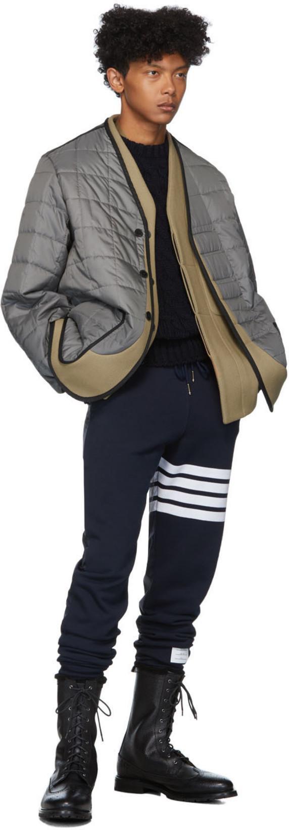 THOM BROWNE Classic Loopback 4-bar Sweatpants In Blue