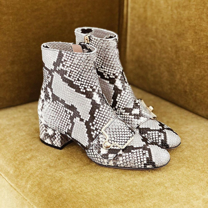 THELIST's Post | Wearing: Bally Ankle Boot 'maggye' In Snake Look Grey/multi In 171 Python