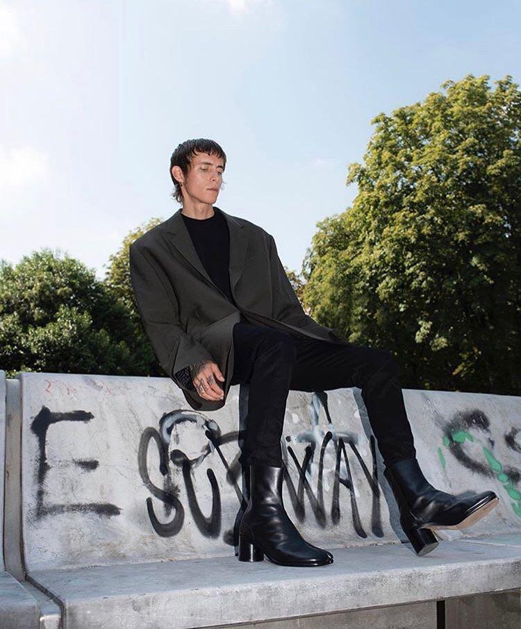 MAISON MARGIELA Vintage Leather Tabi Boots In Black