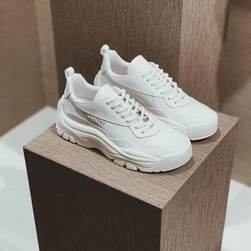 THELIST's Post | Wearing: Valentino Garavani Gumboy Logo-print Leather Sneakers In White